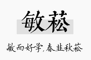 敏菘名字的寓意及含义