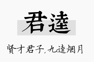 君逵名字的寓意及含义