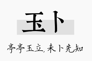 玉卜名字的寓意及含义