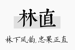 林直名字的寓意及含义