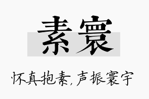 素寰名字的寓意及含义