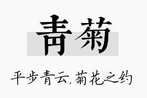 青菊名字的寓意及含义