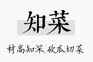 知菜名字的寓意及含义