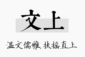 文上名字的寓意及含义