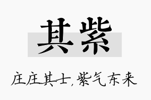 其紫名字的寓意及含义