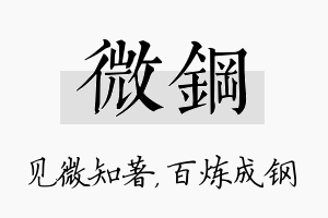 微钢名字的寓意及含义