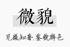 微貌名字的寓意及含义