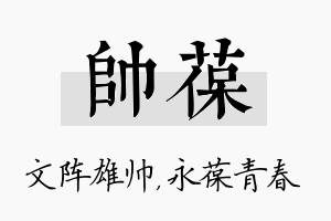 帅葆名字的寓意及含义