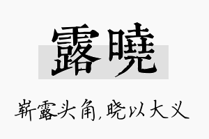 露晓名字的寓意及含义