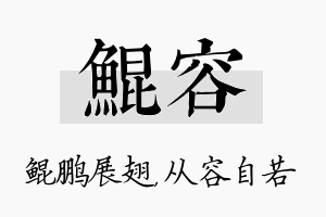 鲲容名字的寓意及含义