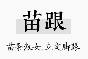 苗跟名字的寓意及含义