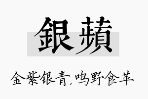 银苹名字的寓意及含义