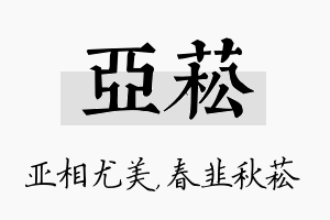 亚菘名字的寓意及含义