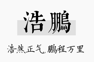 浩鹏名字的寓意及含义