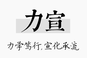 力宣名字的寓意及含义