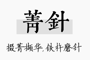 菁针名字的寓意及含义