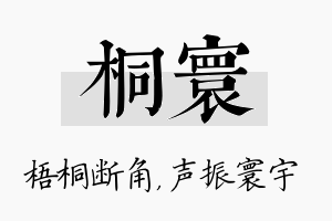 桐寰名字的寓意及含义