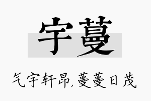 宇蔓名字的寓意及含义