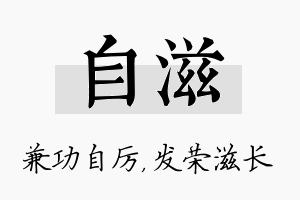 自滋名字的寓意及含义