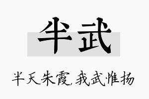 半武名字的寓意及含义