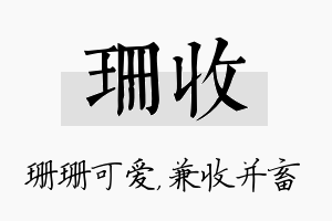 珊收名字的寓意及含义