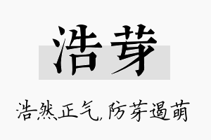 浩芽名字的寓意及含义