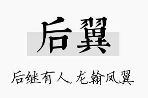 后翼名字的寓意及含义