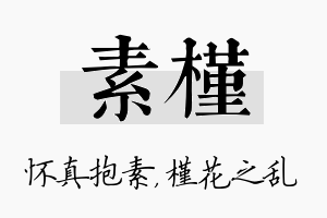 素槿名字的寓意及含义