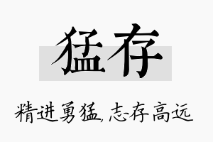 猛存名字的寓意及含义