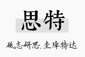 思特名字的寓意及含义