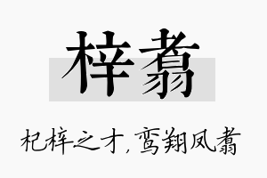 梓翥名字的寓意及含义