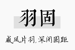 羽固名字的寓意及含义