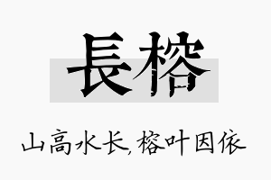 长榕名字的寓意及含义