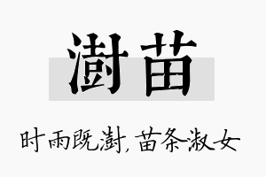 澍苗名字的寓意及含义