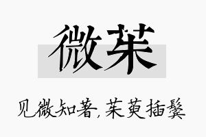 微茱名字的寓意及含义