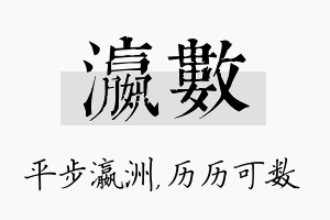 瀛数名字的寓意及含义