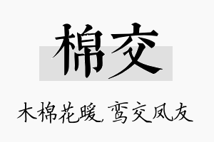 棉交名字的寓意及含义