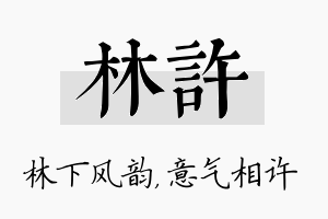 林许名字的寓意及含义