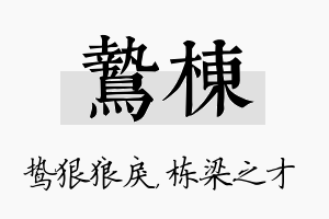 鸷栋名字的寓意及含义