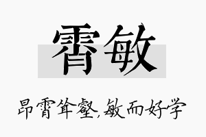 霄敏名字的寓意及含义