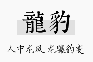 龙豹名字的寓意及含义