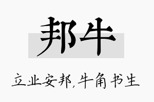 邦牛名字的寓意及含义