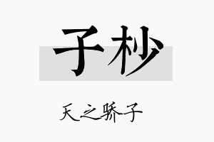 子杪名字的寓意及含义