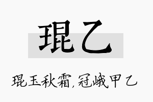 琨乙名字的寓意及含义