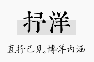 抒洋名字的寓意及含义