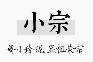 小宗名字的寓意及含义