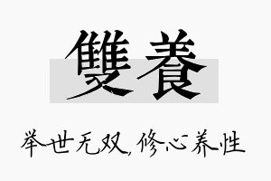 双养名字的寓意及含义