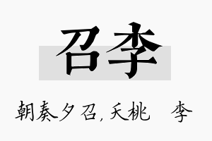 召李名字的寓意及含义