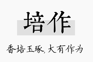 培作名字的寓意及含义