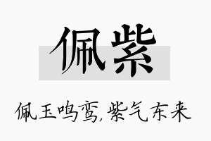 佩紫名字的寓意及含义